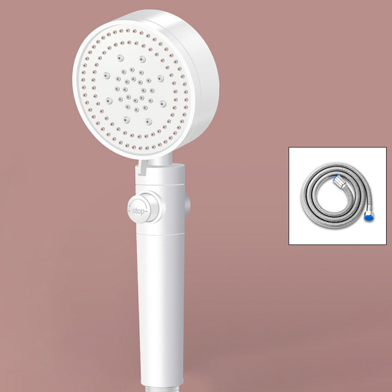Adjustable Water Flow Shower Head Combo 5-Spray Patterns Hand Shower White Shower Head with Hose Clearhalo 'Bathroom Remodel & Bathroom Fixtures' 'Home Improvement' 'home_improvement' 'home_improvement_shower_heads' 'Shower Heads' 'shower_heads' 'Showers & Bathtubs Plumbing' 'Showers & Bathtubs' 6522278