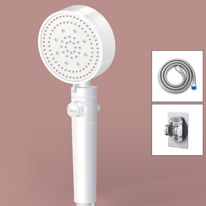 Adjustable Water Flow Shower Head Combo 5-Spray Patterns Hand Shower White Shower Heads with Holder and Hose Clearhalo 'Bathroom Remodel & Bathroom Fixtures' 'Home Improvement' 'home_improvement' 'home_improvement_shower_heads' 'Shower Heads' 'shower_heads' 'Showers & Bathtubs Plumbing' 'Showers & Bathtubs' 6522280