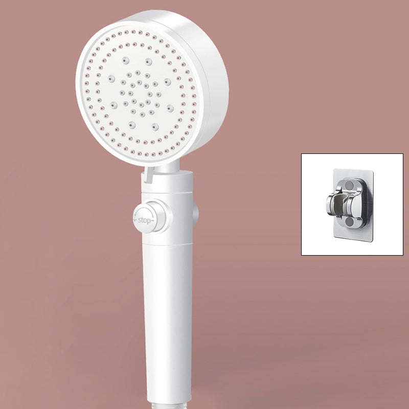 Adjustable Water Flow Shower Head Combo 5-Spray Patterns Hand Shower White Hand Shower with Hole-free Bracket Clearhalo 'Bathroom Remodel & Bathroom Fixtures' 'Home Improvement' 'home_improvement' 'home_improvement_shower_heads' 'Shower Heads' 'shower_heads' 'Showers & Bathtubs Plumbing' 'Showers & Bathtubs' 6522282