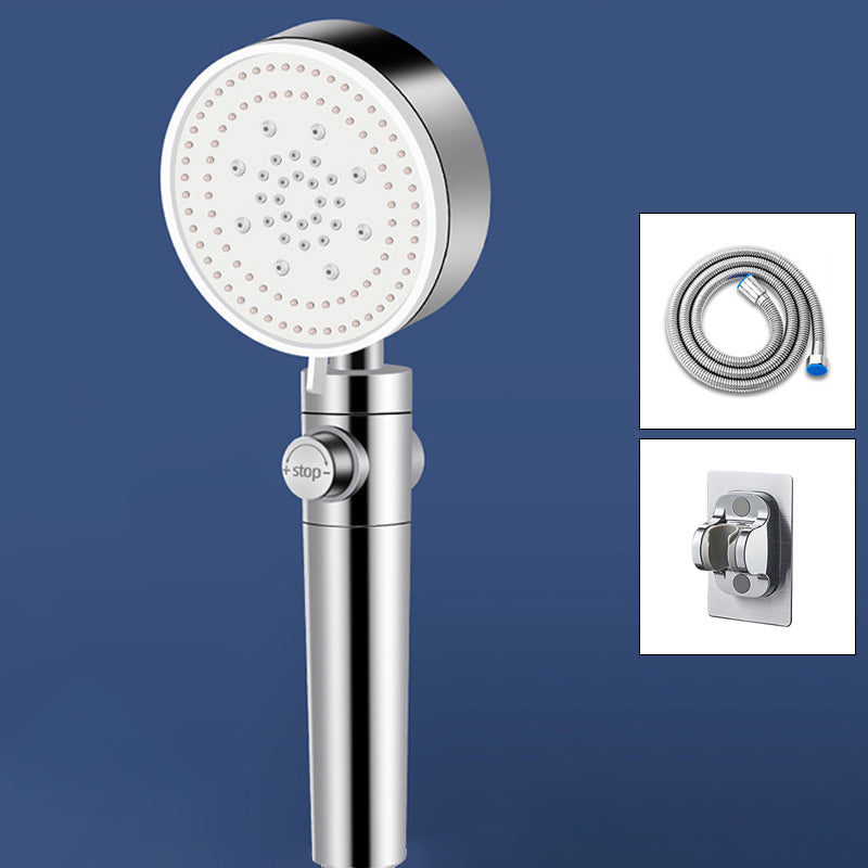 Adjustable Water Flow Shower Head Combo 5-Spray Patterns Hand Shower Silver Shower Heads with Holder and Hose Clearhalo 'Bathroom Remodel & Bathroom Fixtures' 'Home Improvement' 'home_improvement' 'home_improvement_shower_heads' 'Shower Heads' 'shower_heads' 'Showers & Bathtubs Plumbing' 'Showers & Bathtubs' 6522287