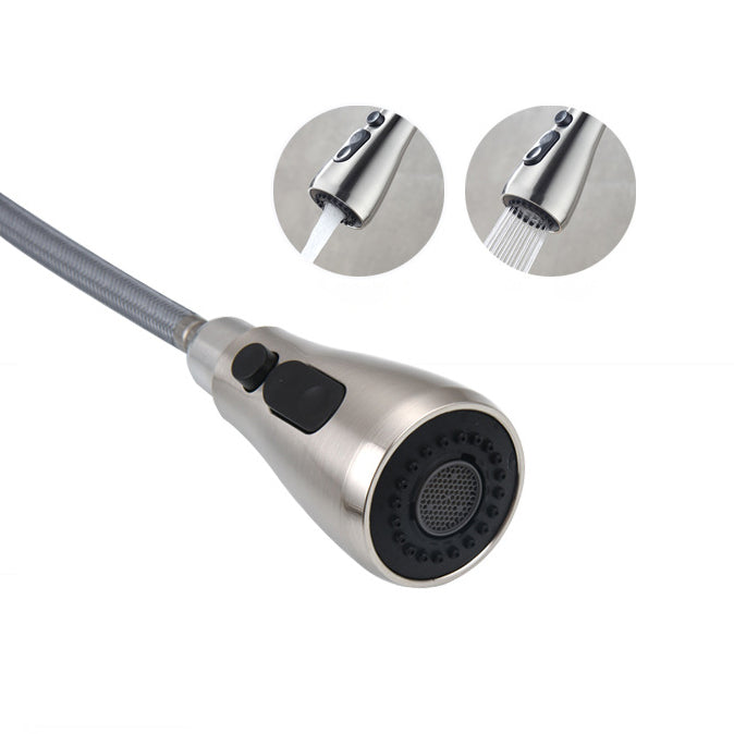 Contemporary Retractable Kitchen Faucet Stainless Steel 1-Handle High Arc Kitchen Faucet Clearhalo 'Home Improvement' 'home_improvement' 'home_improvement_kitchen_faucets' 'Kitchen Faucets' 'Kitchen Remodel & Kitchen Fixtures' 'Kitchen Sinks & Faucet Components' 'kitchen_faucets' 6522305