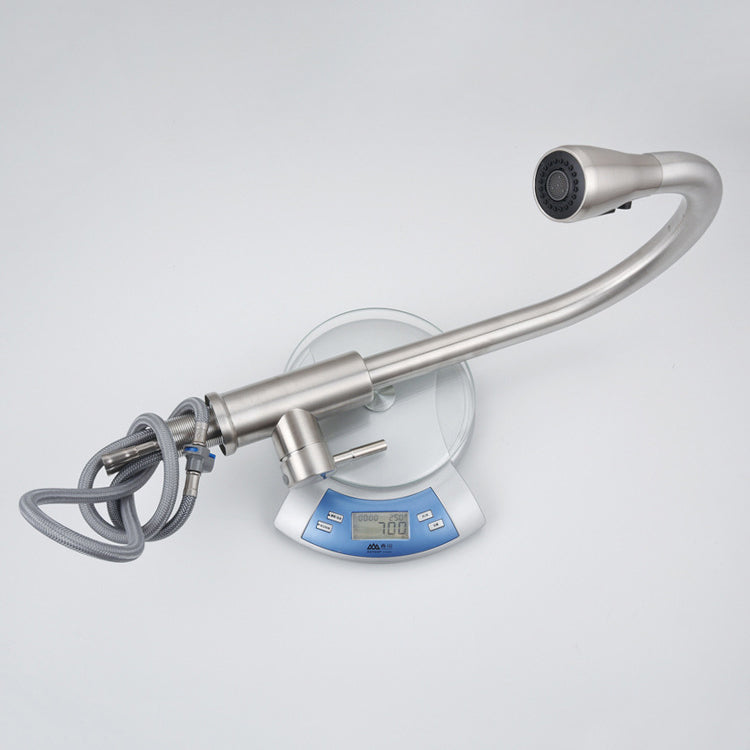 Contemporary Retractable Kitchen Faucet Stainless Steel 1-Handle High Arc Kitchen Faucet Clearhalo 'Home Improvement' 'home_improvement' 'home_improvement_kitchen_faucets' 'Kitchen Faucets' 'Kitchen Remodel & Kitchen Fixtures' 'Kitchen Sinks & Faucet Components' 'kitchen_faucets' 6522311