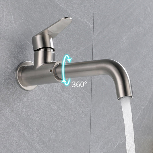Modern Style Faucet Wall Mounted Single Lever Handle Faucet for Bathroom Clearhalo 'Bathroom Remodel & Bathroom Fixtures' 'Bathroom Sink Faucets' 'Bathroom Sinks & Faucet Components' 'bathroom_sink_faucets' 'Home Improvement' 'home_improvement' 'home_improvement_bathroom_sink_faucets' 6527818