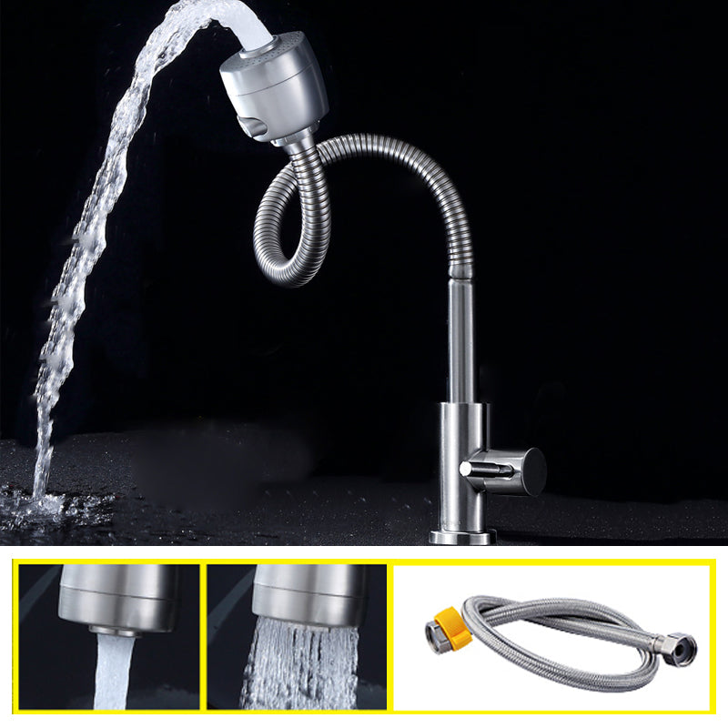 Modern Pot Filler 304 Stainless Steel Pre-rinse Spring Spout Kitchen Sink Faucet Cold Water Dispensers Clearhalo 'Home Improvement' 'home_improvement' 'home_improvement_kitchen_faucets' 'Kitchen Faucets' 'Kitchen Remodel & Kitchen Fixtures' 'Kitchen Sinks & Faucet Components' 'kitchen_faucets' 6527843