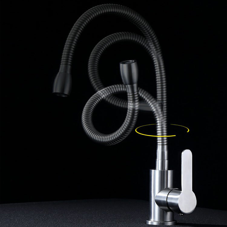 Modern Pot Filler 304 Stainless Steel Pre-rinse Spring Spout Kitchen Sink Faucet Clearhalo 'Home Improvement' 'home_improvement' 'home_improvement_kitchen_faucets' 'Kitchen Faucets' 'Kitchen Remodel & Kitchen Fixtures' 'Kitchen Sinks & Faucet Components' 'kitchen_faucets' 6527846