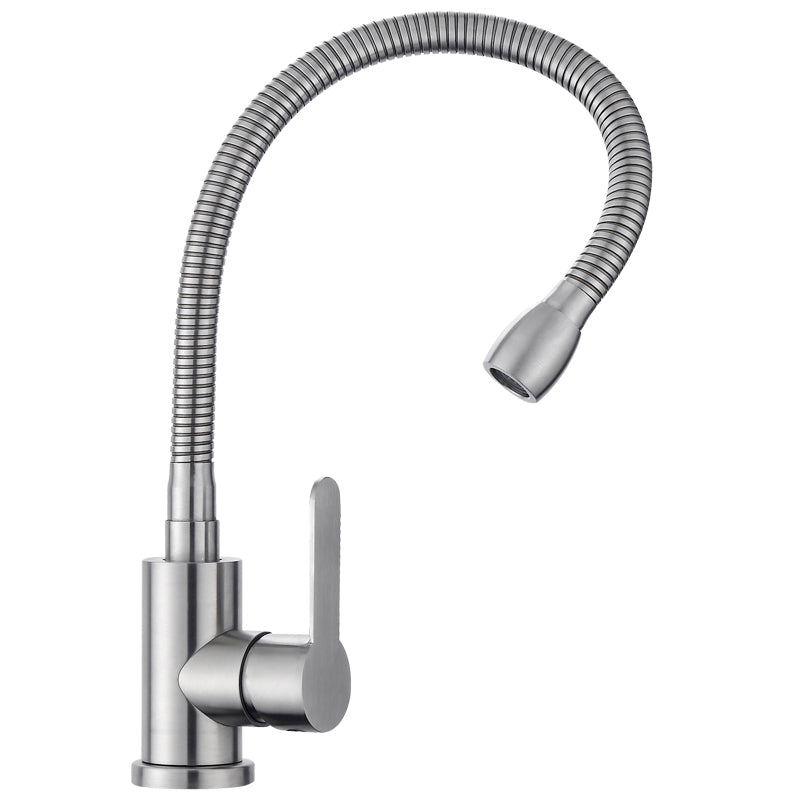 Modern Pot Filler 304 Stainless Steel Pre-rinse Spring Spout Kitchen Sink Faucet Clearhalo 'Home Improvement' 'home_improvement' 'home_improvement_kitchen_faucets' 'Kitchen Faucets' 'Kitchen Remodel & Kitchen Fixtures' 'Kitchen Sinks & Faucet Components' 'kitchen_faucets' 6527847