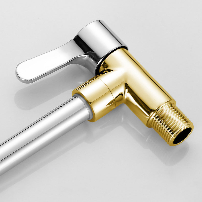 Contemporary Single Handle Kitchen Faucet Pull-down Wall-mounted Faucet in Chrome Clearhalo 'Home Improvement' 'home_improvement' 'home_improvement_kitchen_faucets' 'Kitchen Faucets' 'Kitchen Remodel & Kitchen Fixtures' 'Kitchen Sinks & Faucet Components' 'kitchen_faucets' 6527872