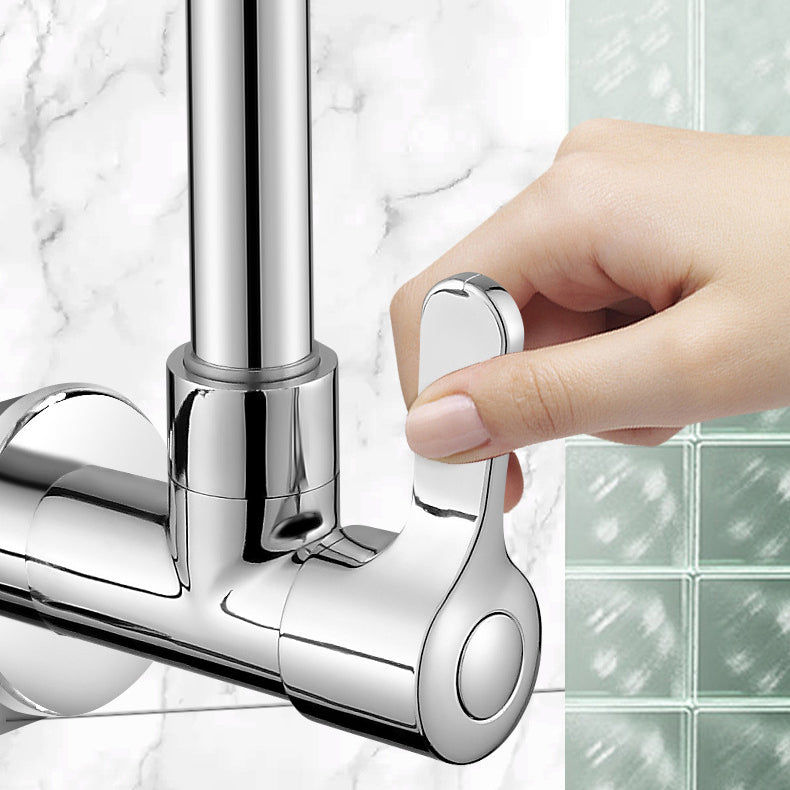 Contemporary Single Handle Kitchen Faucet Pull-down Wall-mounted Faucet in Chrome Clearhalo 'Home Improvement' 'home_improvement' 'home_improvement_kitchen_faucets' 'Kitchen Faucets' 'Kitchen Remodel & Kitchen Fixtures' 'Kitchen Sinks & Faucet Components' 'kitchen_faucets' 6527875