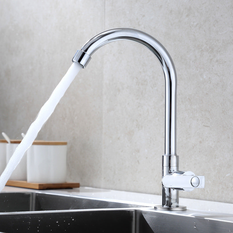 Contemporary Single Handle Kitchen Faucet Pull down 1-Hold Bar Faucet Clearhalo 'Home Improvement' 'home_improvement' 'home_improvement_kitchen_faucets' 'Kitchen Faucets' 'Kitchen Remodel & Kitchen Fixtures' 'Kitchen Sinks & Faucet Components' 'kitchen_faucets' 6527983