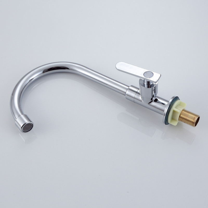 Contemporary Single Handle Kitchen Faucet Pull down 1-Hold Bar Faucet Clearhalo 'Home Improvement' 'home_improvement' 'home_improvement_kitchen_faucets' 'Kitchen Faucets' 'Kitchen Remodel & Kitchen Fixtures' 'Kitchen Sinks & Faucet Components' 'kitchen_faucets' 6527984