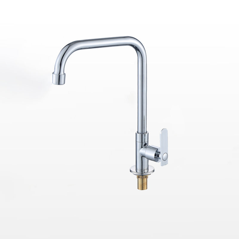 Contemporary Single Handle Kitchen Faucet Pull down 1-Hold Bar Faucet Stainless Steel 7 Shape Clearhalo 'Home Improvement' 'home_improvement' 'home_improvement_kitchen_faucets' 'Kitchen Faucets' 'Kitchen Remodel & Kitchen Fixtures' 'Kitchen Sinks & Faucet Components' 'kitchen_faucets' 6527986