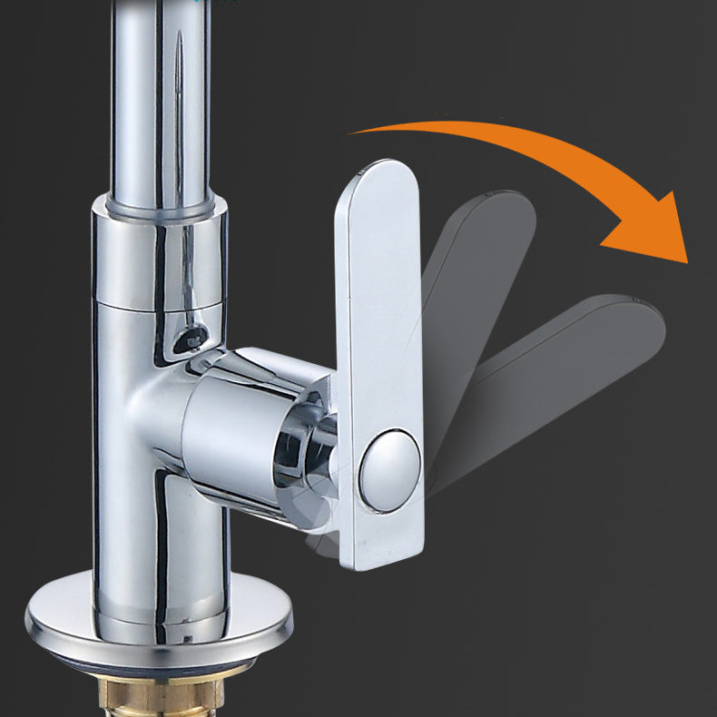 Contemporary Single Handle Kitchen Faucet Pull down 1-Hold Bar Faucet Clearhalo 'Home Improvement' 'home_improvement' 'home_improvement_kitchen_faucets' 'Kitchen Faucets' 'Kitchen Remodel & Kitchen Fixtures' 'Kitchen Sinks & Faucet Components' 'kitchen_faucets' 6527991