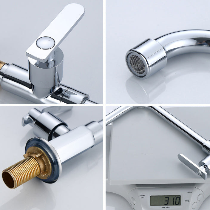 Contemporary Single Handle Kitchen Faucet Pull down 1-Hold Bar Faucet Clearhalo 'Home Improvement' 'home_improvement' 'home_improvement_kitchen_faucets' 'Kitchen Faucets' 'Kitchen Remodel & Kitchen Fixtures' 'Kitchen Sinks & Faucet Components' 'kitchen_faucets' 6527996