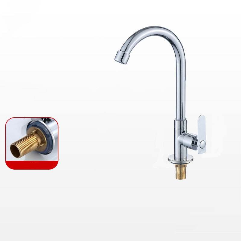 Contemporary Single Handle Kitchen Faucet Pull down 1-Hold Bar Faucet Clearhalo 'Home Improvement' 'home_improvement' 'home_improvement_kitchen_faucets' 'Kitchen Faucets' 'Kitchen Remodel & Kitchen Fixtures' 'Kitchen Sinks & Faucet Components' 'kitchen_faucets' 6527999