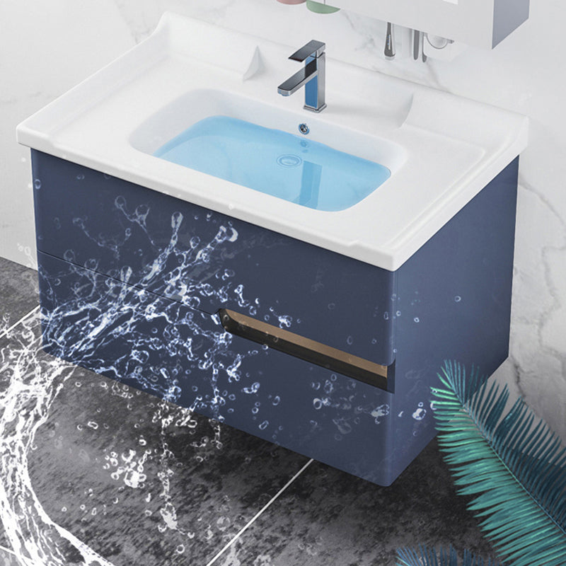 Gorgeous Wooden Sink Vanity Blue Wall Mount Vanity Cabinet with Mirror Cabinet Clearhalo 'Bathroom Remodel & Bathroom Fixtures' 'Bathroom Vanities' 'bathroom_vanities' 'Home Improvement' 'home_improvement' 'home_improvement_bathroom_vanities' 6528023