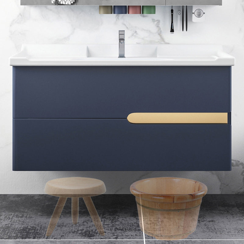 Gorgeous Wooden Sink Vanity Blue Wall Mount Vanity Cabinet with Mirror Cabinet Clearhalo 'Bathroom Remodel & Bathroom Fixtures' 'Bathroom Vanities' 'bathroom_vanities' 'Home Improvement' 'home_improvement' 'home_improvement_bathroom_vanities' 6528026