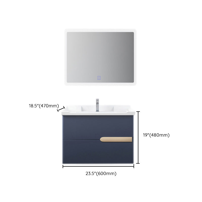 Gorgeous Wooden Sink Vanity Blue Wall Mount Vanity Cabinet with Mirror Cabinet Clearhalo 'Bathroom Remodel & Bathroom Fixtures' 'Bathroom Vanities' 'bathroom_vanities' 'Home Improvement' 'home_improvement' 'home_improvement_bathroom_vanities' 6528027