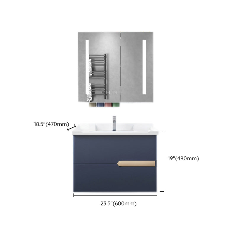 Gorgeous Wooden Sink Vanity Blue Wall Mount Vanity Cabinet with Mirror Cabinet Clearhalo 'Bathroom Remodel & Bathroom Fixtures' 'Bathroom Vanities' 'bathroom_vanities' 'Home Improvement' 'home_improvement' 'home_improvement_bathroom_vanities' 6528032