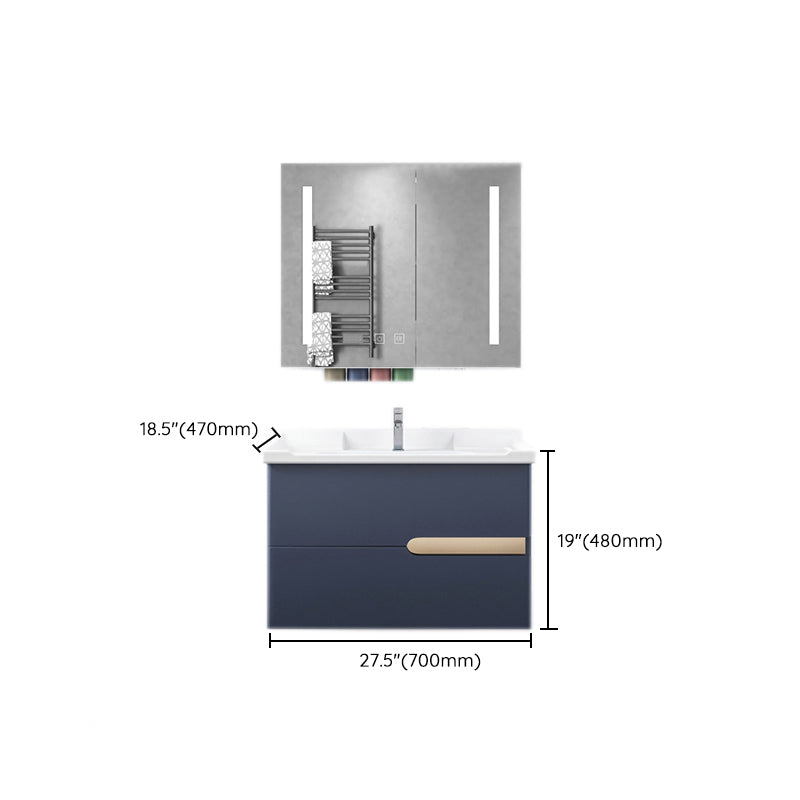Gorgeous Wooden Sink Vanity Blue Wall Mount Vanity Cabinet with Mirror Cabinet Clearhalo 'Bathroom Remodel & Bathroom Fixtures' 'Bathroom Vanities' 'bathroom_vanities' 'Home Improvement' 'home_improvement' 'home_improvement_bathroom_vanities' 6528033