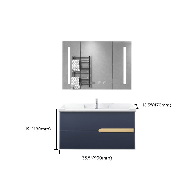 Gorgeous Wooden Sink Vanity Blue Wall Mount Vanity Cabinet with Mirror Cabinet Clearhalo 'Bathroom Remodel & Bathroom Fixtures' 'Bathroom Vanities' 'bathroom_vanities' 'Home Improvement' 'home_improvement' 'home_improvement_bathroom_vanities' 6528035