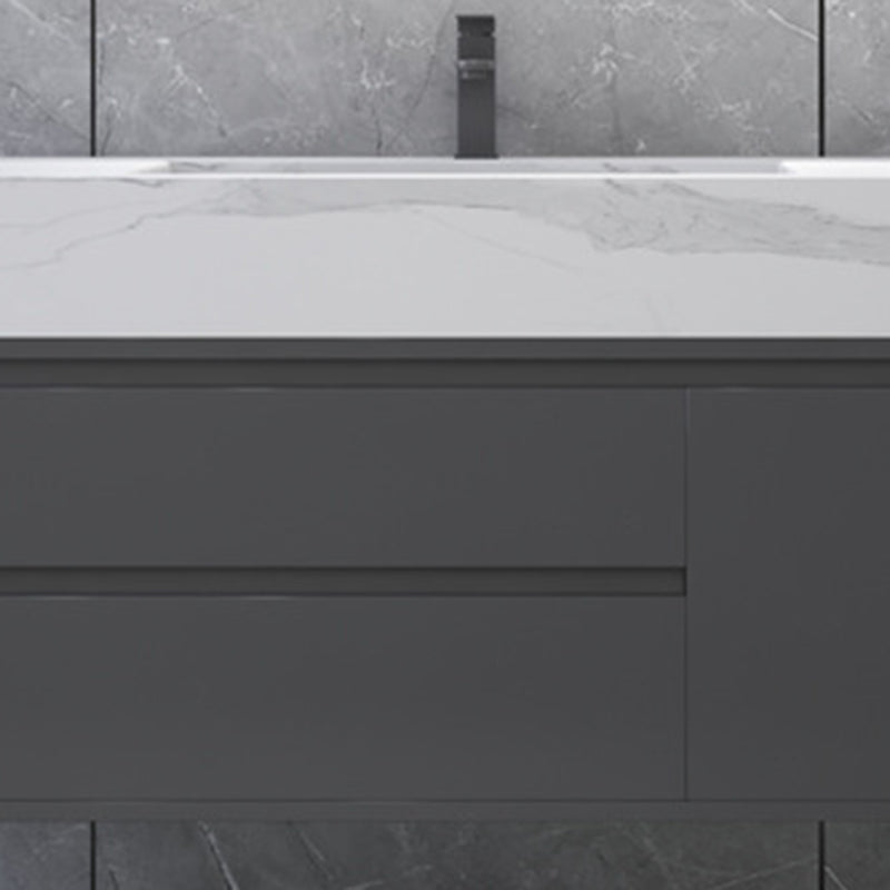 Gorgeous Bathroom Vanity Set Mirror Gray Tone Open Console with Sink Set Clearhalo 'Bathroom Remodel & Bathroom Fixtures' 'Bathroom Vanities' 'bathroom_vanities' 'Home Improvement' 'home_improvement' 'home_improvement_bathroom_vanities' 6528095