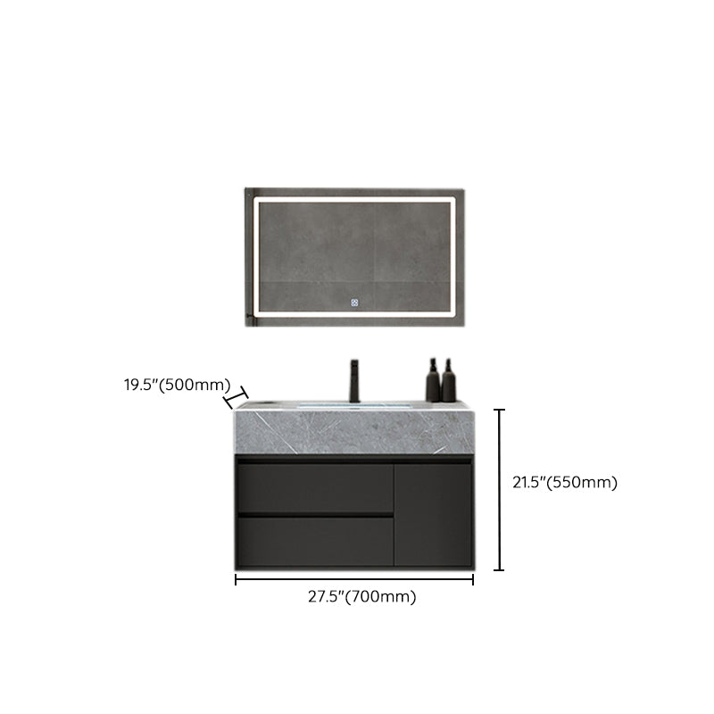 Gorgeous Bathroom Vanity Set Mirror Gray Tone Open Console with Sink Set Clearhalo 'Bathroom Remodel & Bathroom Fixtures' 'Bathroom Vanities' 'bathroom_vanities' 'Home Improvement' 'home_improvement' 'home_improvement_bathroom_vanities' 6528105
