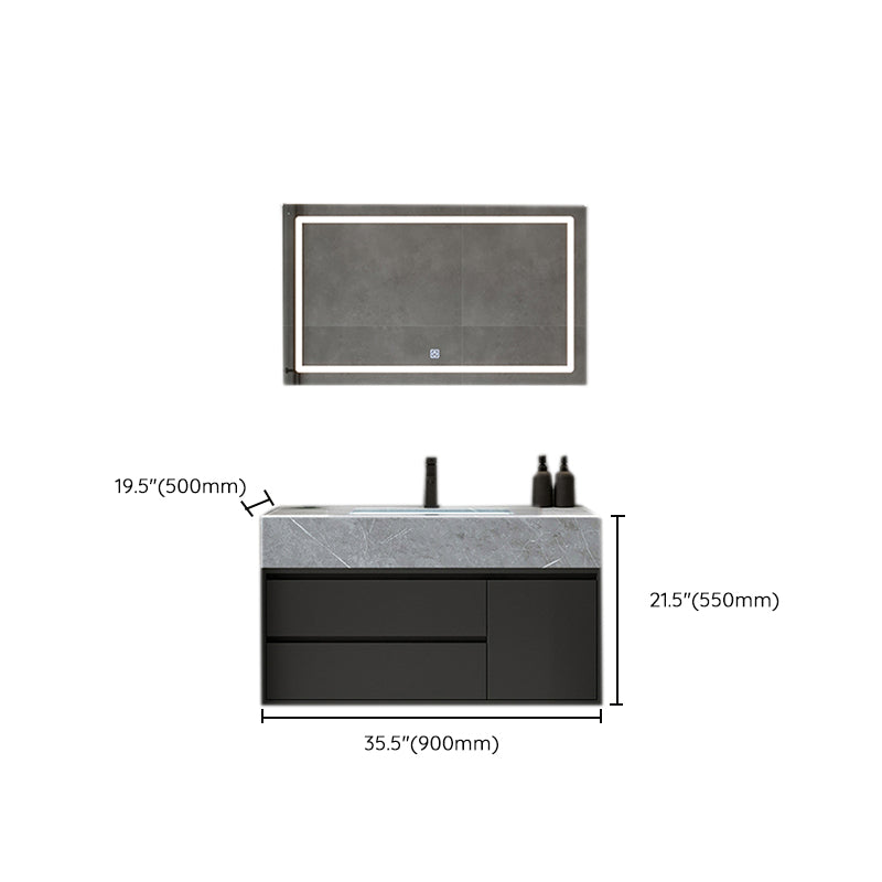 Gorgeous Bathroom Vanity Set Mirror Gray Tone Open Console with Sink Set Clearhalo 'Bathroom Remodel & Bathroom Fixtures' 'Bathroom Vanities' 'bathroom_vanities' 'Home Improvement' 'home_improvement' 'home_improvement_bathroom_vanities' 6528107