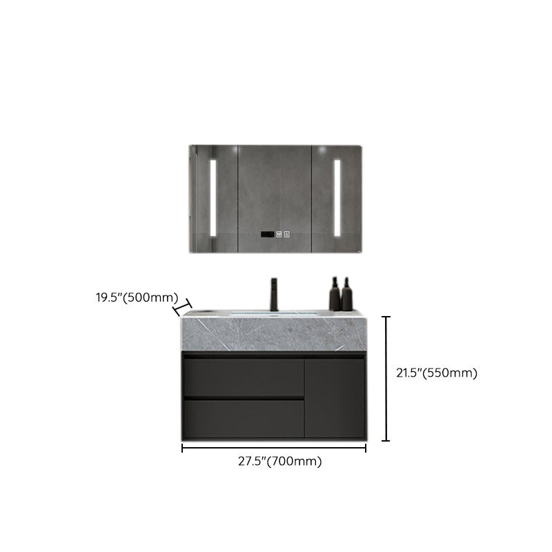 Gorgeous Bathroom Vanity Set Mirror Gray Tone Open Console with Sink Set Clearhalo 'Bathroom Remodel & Bathroom Fixtures' 'Bathroom Vanities' 'bathroom_vanities' 'Home Improvement' 'home_improvement' 'home_improvement_bathroom_vanities' 6528109