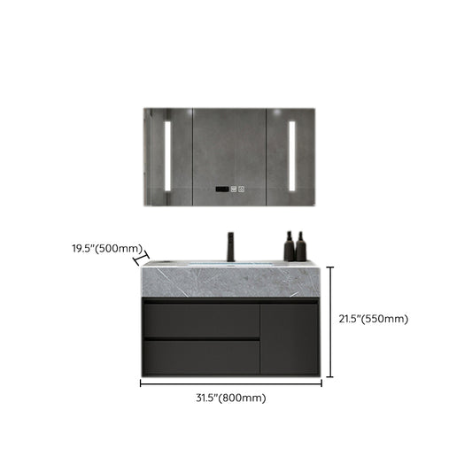 Gorgeous Bathroom Vanity Set Mirror Gray Tone Open Console with Sink Set Clearhalo 'Bathroom Remodel & Bathroom Fixtures' 'Bathroom Vanities' 'bathroom_vanities' 'Home Improvement' 'home_improvement' 'home_improvement_bathroom_vanities' 6528110