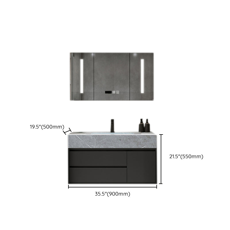Gorgeous Bathroom Vanity Set Mirror Gray Tone Open Console with Sink Set Clearhalo 'Bathroom Remodel & Bathroom Fixtures' 'Bathroom Vanities' 'bathroom_vanities' 'Home Improvement' 'home_improvement' 'home_improvement_bathroom_vanities' 6528111