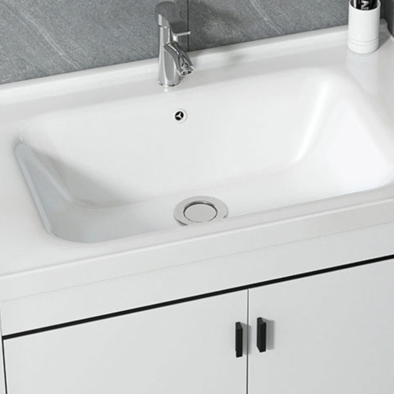 Contemporary Sink Vanity Solid Color Mirror Cabinet Space Saver Vanity for Bathroom Clearhalo 'Bathroom Remodel & Bathroom Fixtures' 'Bathroom Vanities' 'bathroom_vanities' 'Home Improvement' 'home_improvement' 'home_improvement_bathroom_vanities' 6528132