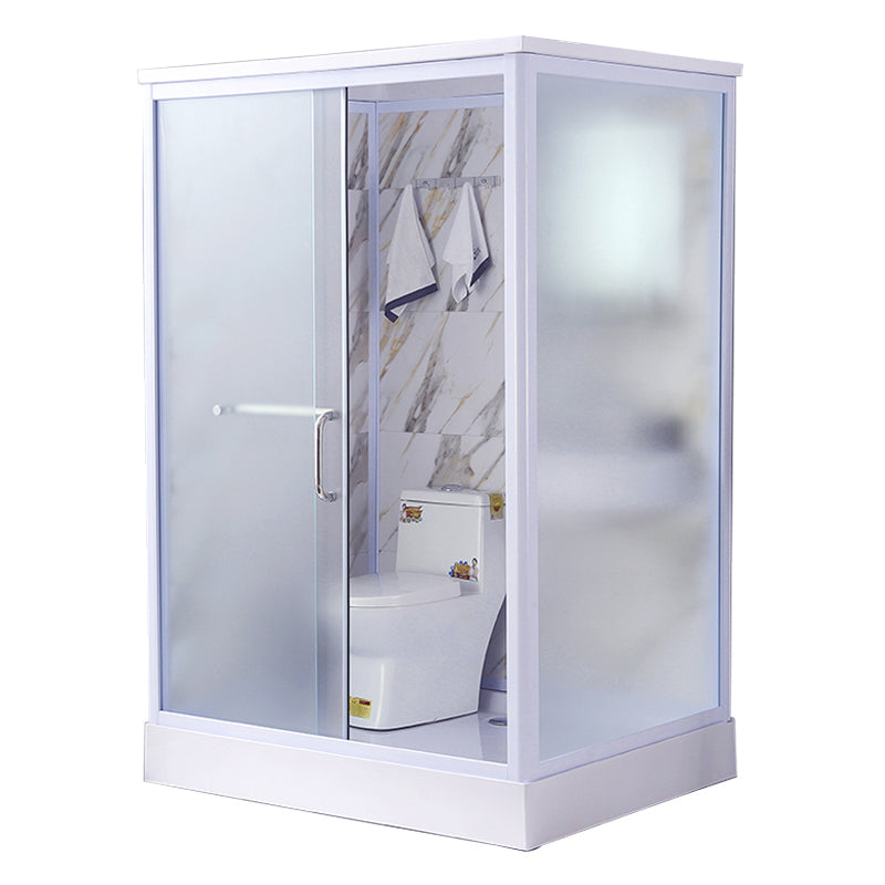 Modern Frosted Shower Stall Rectangle Tempered Shower Stall for Bathroom Light Gray 55"L x 43"W x 85"H Front Opening Clearhalo 'Bathroom Remodel & Bathroom Fixtures' 'Home Improvement' 'home_improvement' 'home_improvement_shower_stalls_enclosures' 'Shower Stalls & Enclosures' 'shower_stalls_enclosures' 'Showers & Bathtubs' 6528211
