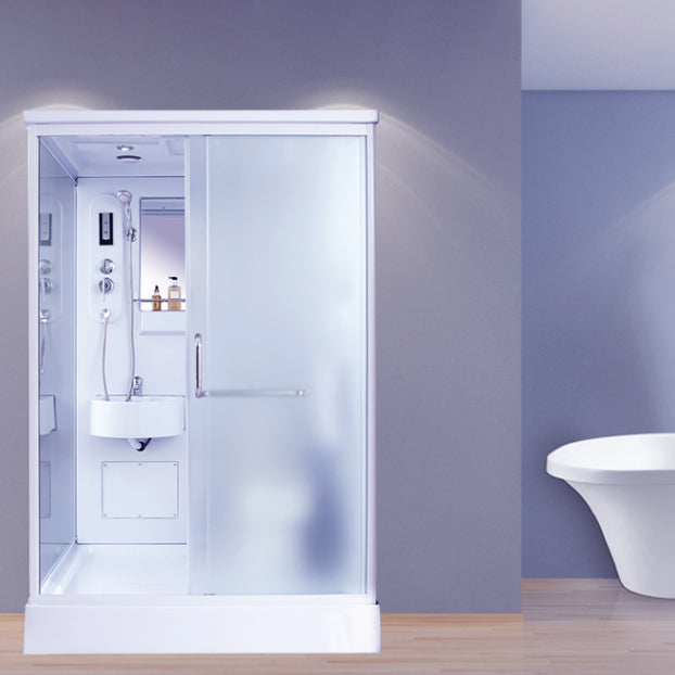 Modern Frosted Shower Stall Rectangle Tempered Shower Stall for Bathroom Clearhalo 'Bathroom Remodel & Bathroom Fixtures' 'Home Improvement' 'home_improvement' 'home_improvement_shower_stalls_enclosures' 'Shower Stalls & Enclosures' 'shower_stalls_enclosures' 'Showers & Bathtubs' 6528212