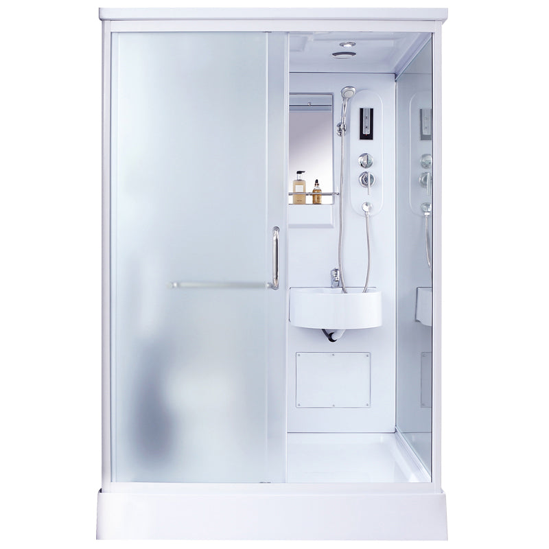 Modern Frosted Shower Stall Rectangle Tempered Shower Stall for Bathroom Clearhalo 'Bathroom Remodel & Bathroom Fixtures' 'Home Improvement' 'home_improvement' 'home_improvement_shower_stalls_enclosures' 'Shower Stalls & Enclosures' 'shower_stalls_enclosures' 'Showers & Bathtubs' 6528215