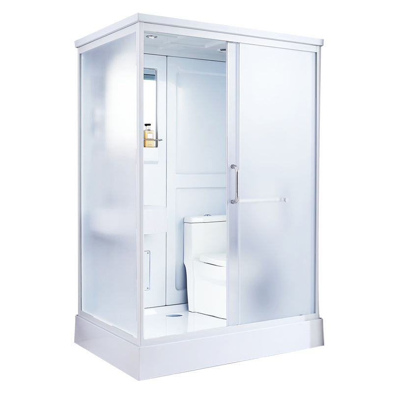 Modern Frosted Shower Stall Rectangle Tempered Shower Stall for Bathroom White 55"L x 43"W x 85"H Front Opening Clearhalo 'Bathroom Remodel & Bathroom Fixtures' 'Home Improvement' 'home_improvement' 'home_improvement_shower_stalls_enclosures' 'Shower Stalls & Enclosures' 'shower_stalls_enclosures' 'Showers & Bathtubs' 6528219