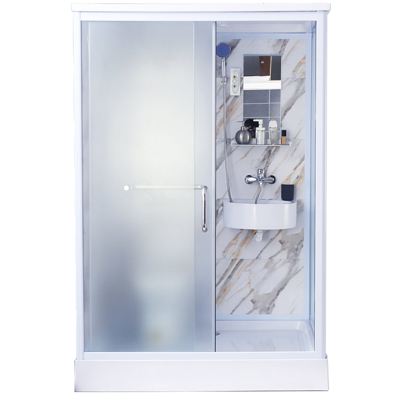 Modern Frosted Shower Stall Rectangle Tempered Shower Stall for Bathroom Clearhalo 'Bathroom Remodel & Bathroom Fixtures' 'Home Improvement' 'home_improvement' 'home_improvement_shower_stalls_enclosures' 'Shower Stalls & Enclosures' 'shower_stalls_enclosures' 'Showers & Bathtubs' 6528222