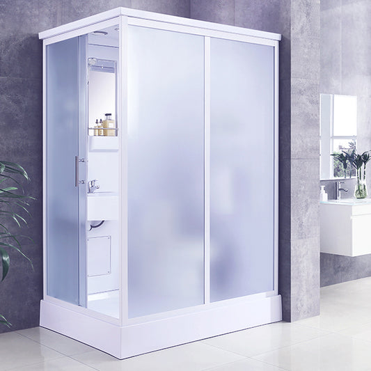 Modern Frosted Shower Stall Rectangle Tempered Shower Stall for Bathroom Clearhalo 'Bathroom Remodel & Bathroom Fixtures' 'Home Improvement' 'home_improvement' 'home_improvement_shower_stalls_enclosures' 'Shower Stalls & Enclosures' 'shower_stalls_enclosures' 'Showers & Bathtubs' 6528229