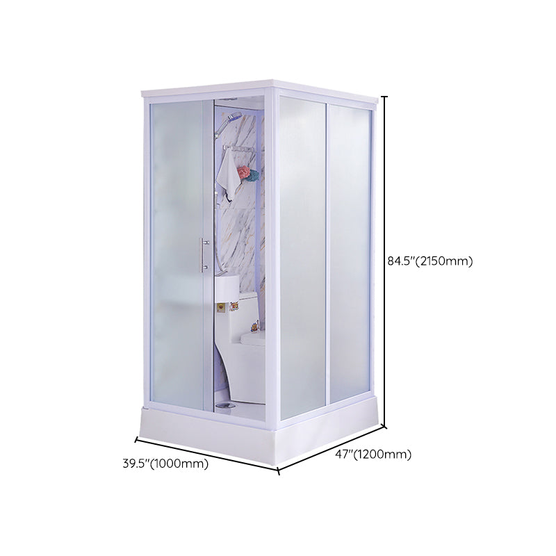 Modern Frosted Shower Stall Rectangle Tempered Shower Stall for Bathroom Clearhalo 'Bathroom Remodel & Bathroom Fixtures' 'Home Improvement' 'home_improvement' 'home_improvement_shower_stalls_enclosures' 'Shower Stalls & Enclosures' 'shower_stalls_enclosures' 'Showers & Bathtubs' 6528230