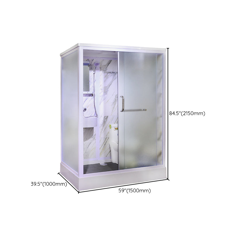 Modern Frosted Shower Stall Rectangle Tempered Shower Stall for Bathroom Clearhalo 'Bathroom Remodel & Bathroom Fixtures' 'Home Improvement' 'home_improvement' 'home_improvement_shower_stalls_enclosures' 'Shower Stalls & Enclosures' 'shower_stalls_enclosures' 'Showers & Bathtubs' 6528232