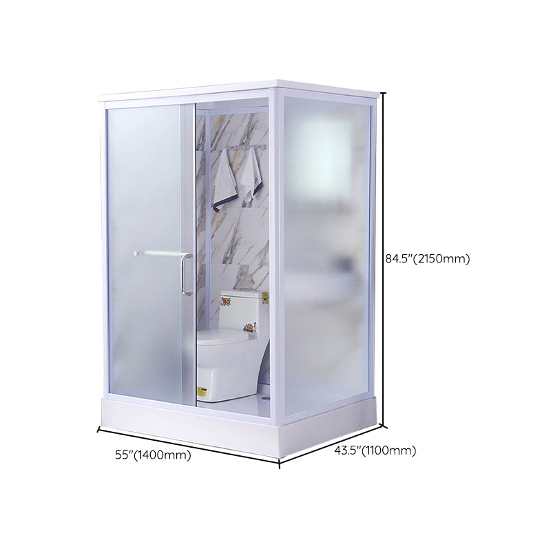 Modern Frosted Shower Stall Rectangle Tempered Shower Stall for Bathroom Clearhalo 'Bathroom Remodel & Bathroom Fixtures' 'Home Improvement' 'home_improvement' 'home_improvement_shower_stalls_enclosures' 'Shower Stalls & Enclosures' 'shower_stalls_enclosures' 'Showers & Bathtubs' 6528233