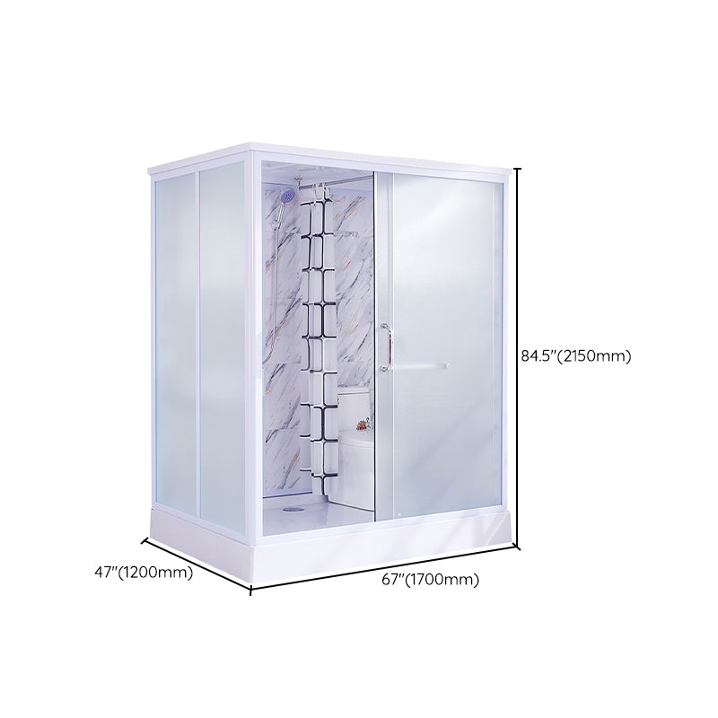 Modern Frosted Shower Stall Rectangle Tempered Shower Stall for Bathroom Clearhalo 'Bathroom Remodel & Bathroom Fixtures' 'Home Improvement' 'home_improvement' 'home_improvement_shower_stalls_enclosures' 'Shower Stalls & Enclosures' 'shower_stalls_enclosures' 'Showers & Bathtubs' 6528237