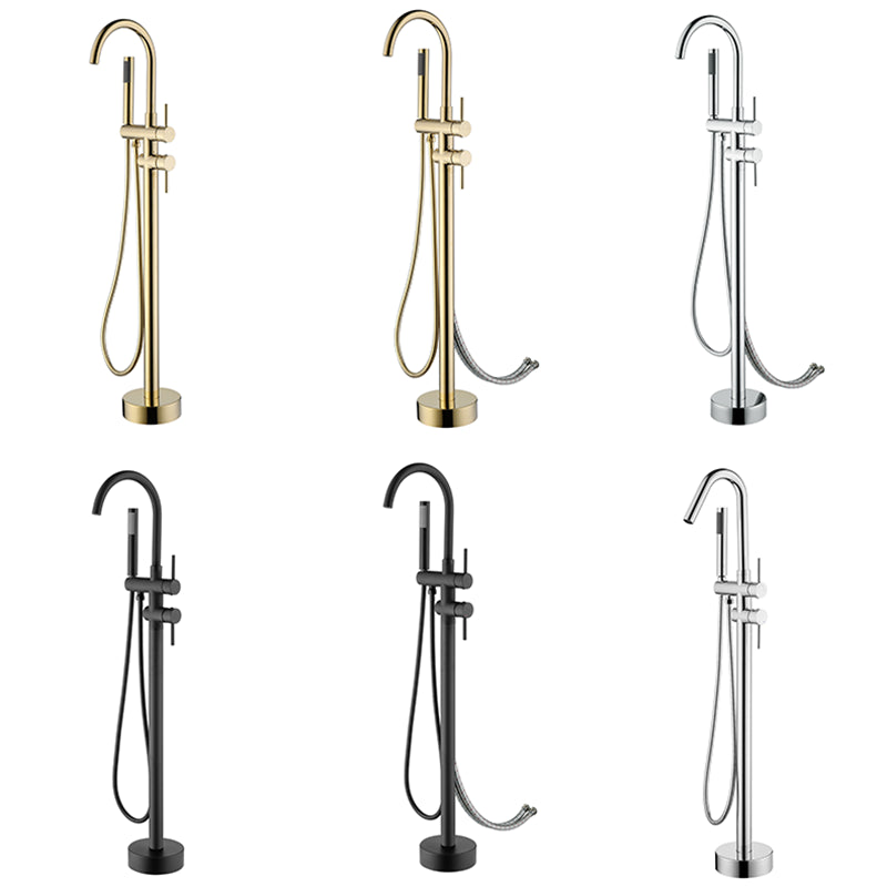 Floor Mounted Freestanding Bathtub Faucet Modern Style Metal Freestanding Faucet Clearhalo 'Bathroom Remodel & Bathroom Fixtures' 'Bathtub Faucets' 'bathtub_faucets' 'Home Improvement' 'home_improvement' 'home_improvement_bathtub_faucets' 6528260
