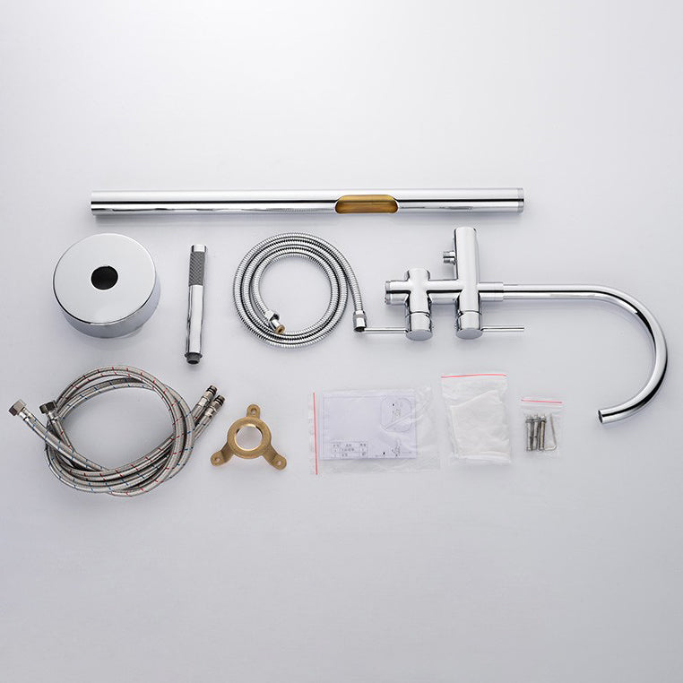 Floor Mounted Freestanding Bathtub Faucet Modern Style Metal Freestanding Faucet Clearhalo 'Bathroom Remodel & Bathroom Fixtures' 'Bathtub Faucets' 'bathtub_faucets' 'Home Improvement' 'home_improvement' 'home_improvement_bathtub_faucets' 6528269