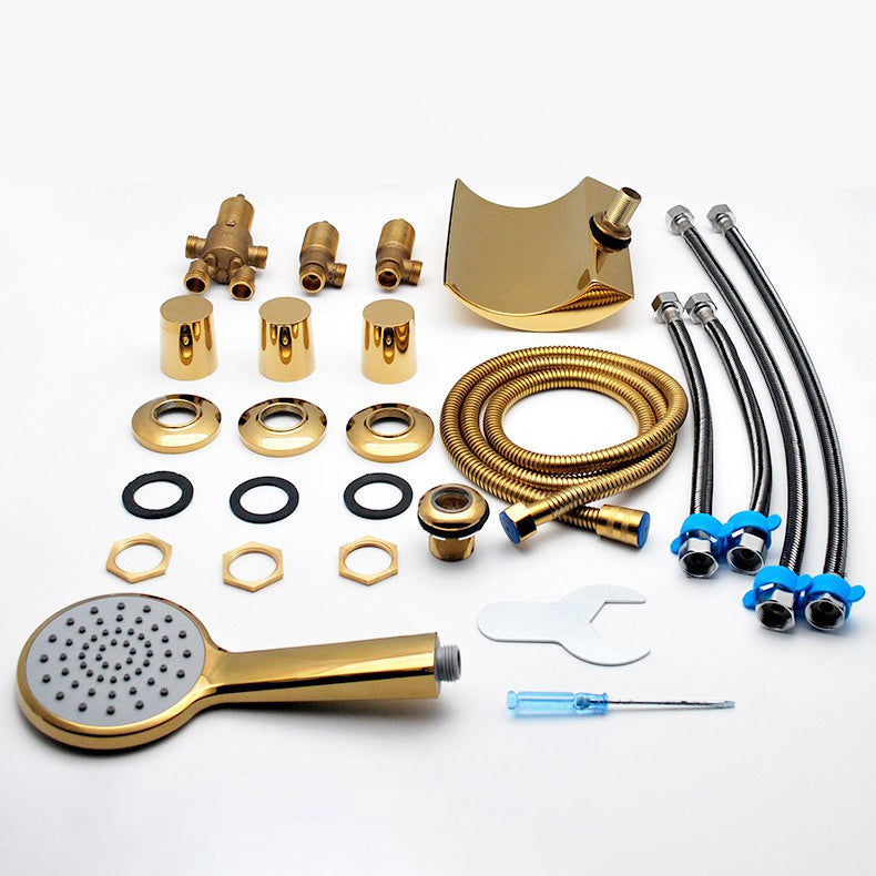 Contemporary Bath Faucet Trim Metal Deck Mounted Bath Faucet Trim Clearhalo 'Bathroom Remodel & Bathroom Fixtures' 'Bathtub Faucets' 'bathtub_faucets' 'Home Improvement' 'home_improvement' 'home_improvement_bathtub_faucets' 6528302