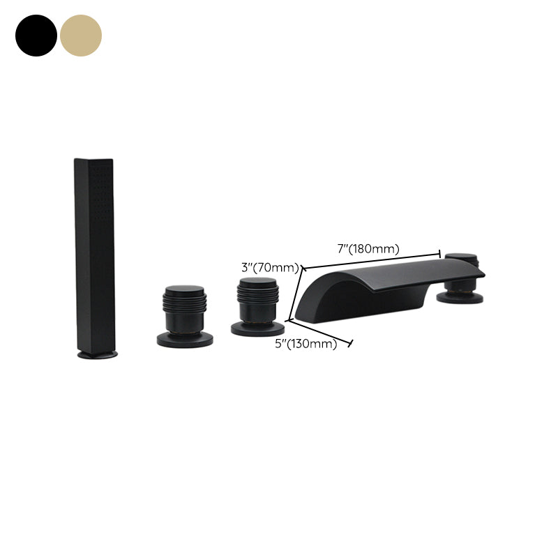 Contemporary Bath Faucet Trim Metal Deck Mounted Bath Faucet Trim Clearhalo 'Bathroom Remodel & Bathroom Fixtures' 'Bathtub Faucets' 'bathtub_faucets' 'Home Improvement' 'home_improvement' 'home_improvement_bathtub_faucets' 6528309