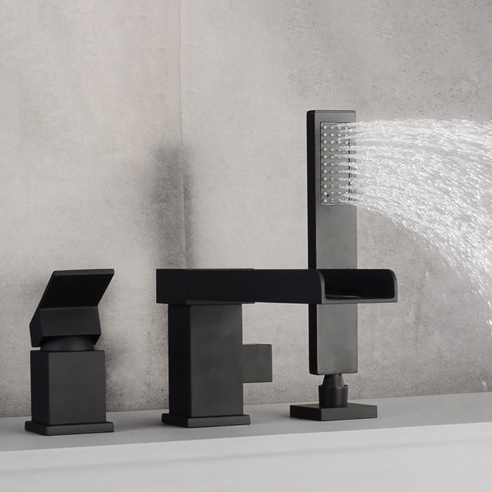 Deck Mounted Bathroom Faucet Modern Style Copper Bathroom Faucet Clearhalo 'Bathroom Remodel & Bathroom Fixtures' 'Bathtub Faucets' 'bathtub_faucets' 'Home Improvement' 'home_improvement' 'home_improvement_bathtub_faucets' 6528321