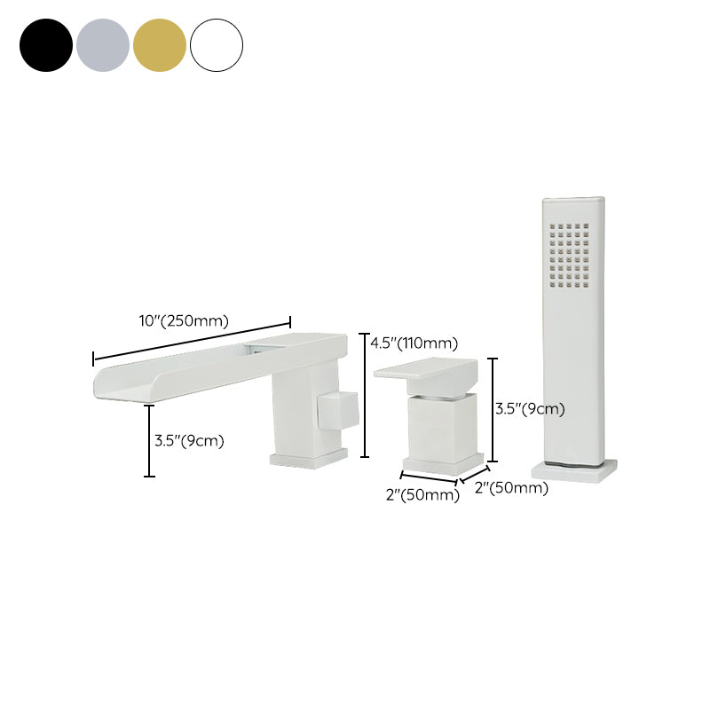 Deck Mounted Bathroom Faucet Modern Style Copper Bathroom Faucet Clearhalo 'Bathroom Remodel & Bathroom Fixtures' 'Bathtub Faucets' 'bathtub_faucets' 'Home Improvement' 'home_improvement' 'home_improvement_bathtub_faucets' 6528346