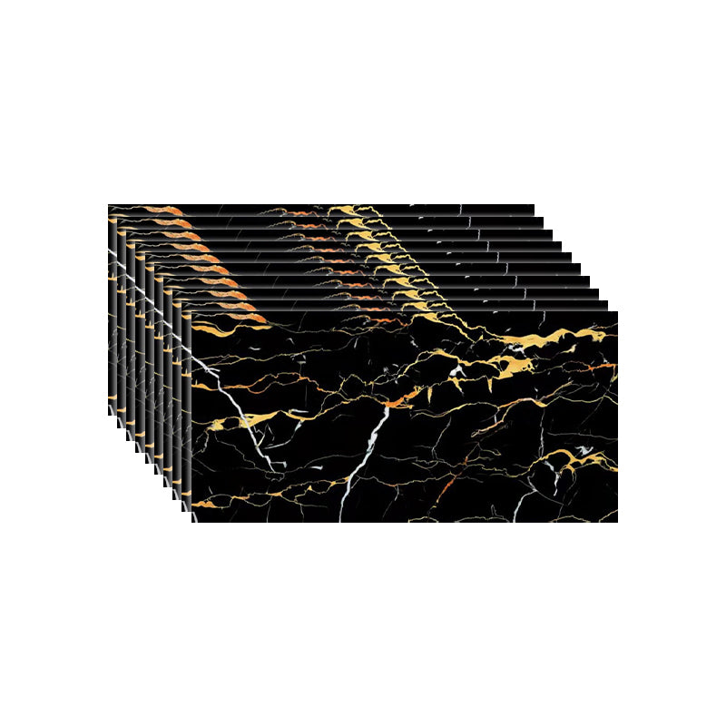 Modern Peel and Stick Tile PVC Rectangular 10 Pack Peel & Stick Field Tile for Kitchen Black-Gold Clearhalo 'Flooring 'Home Improvement' 'home_improvement' 'home_improvement_peel_stick_blacksplash' 'Peel & Stick Backsplash Tile' 'peel_stick_blacksplash' 'Walls & Ceilings' Walls and Ceiling' 6528427