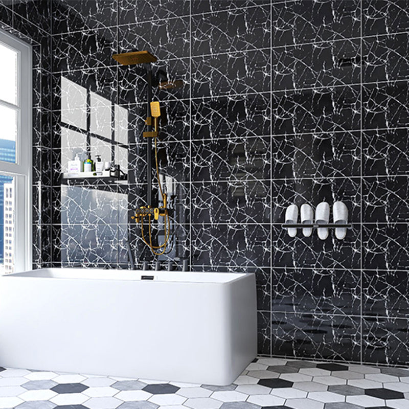 Modern Peel and Stick Backsplash Wall Tile Rectangular Peel and Stick Wall Tile Black White 30-Piece Set Clearhalo 'Flooring 'Home Improvement' 'home_improvement' 'home_improvement_peel_stick_blacksplash' 'Peel & Stick Backsplash Tile' 'peel_stick_blacksplash' 'Walls & Ceilings' Walls and Ceiling' 6528458