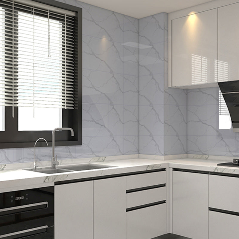Modern Peel/Stick Backsplash Tile Kitchen and Bathroom Wallpaper White 50-Piece Set Clearhalo 'Flooring 'Home Improvement' 'home_improvement' 'home_improvement_peel_stick_blacksplash' 'Peel & Stick Backsplash Tile' 'peel_stick_blacksplash' 'Walls & Ceilings' Walls and Ceiling' 6528485